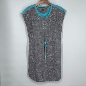 Title Nine Grey Blue Pebble Nimblene Sporty Cinch Waist Dress